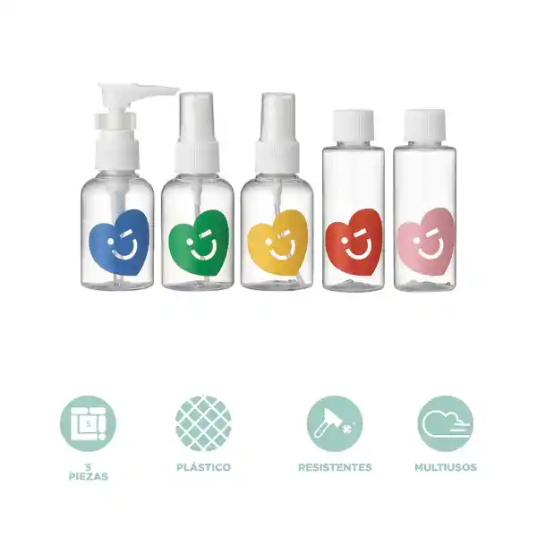 Kit de Botellas de Viaje Sweetheart Miniso