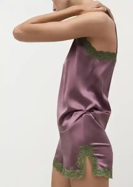 Short Pijama Jones Ciruela Talla L Mujer Mango