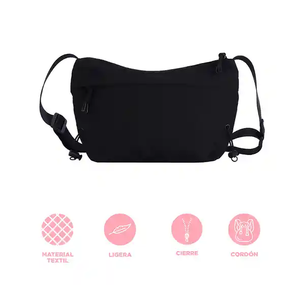 Bolso Crossbody Nylon Negro Miniso