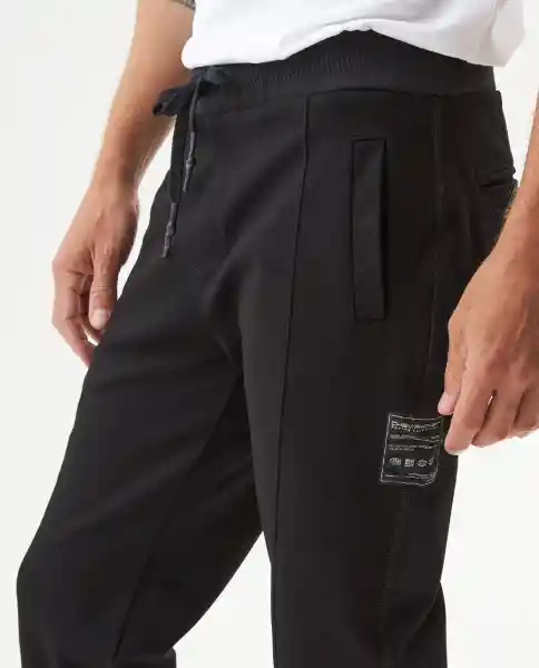 Pantalón Racing Sweat Masculino Negro Sombrio Talla 36 Chevignon