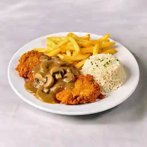 MILANESA EN SALSA DE CHAMPIÑON