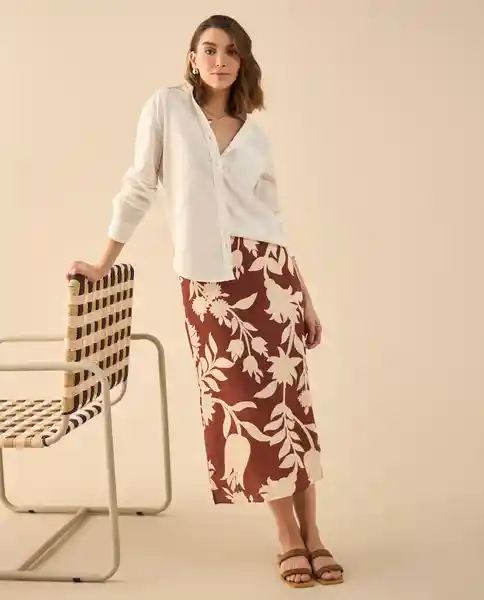 Falda Café Morgan Oscuro Talla 10 642G001 Esprit