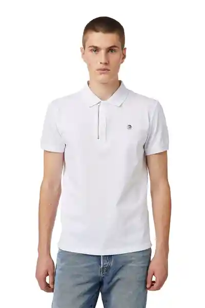 Diesel Camiseta Polo T-Harry-Romohi Blanco/Cierre Talla L