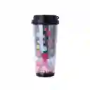 Vaso Plástico de Doble Pared Serie Dots Negro 450 mL Miniso