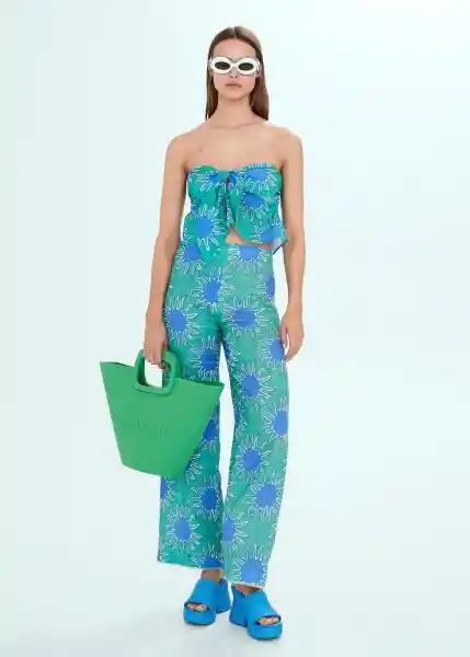 Top Sunset Turquesa Talla L Mujer Mango