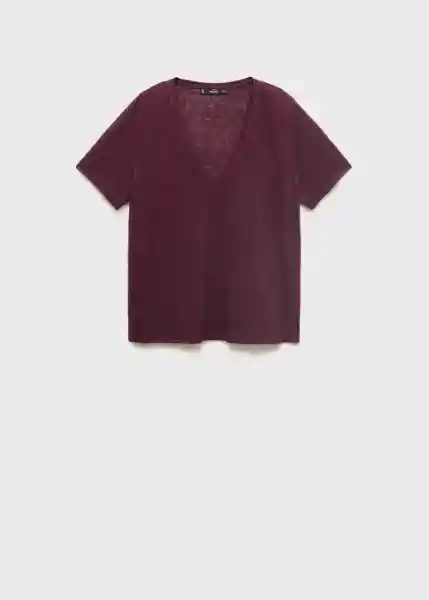 Camiseta Linito Burdeos Talla S Mujer Mango