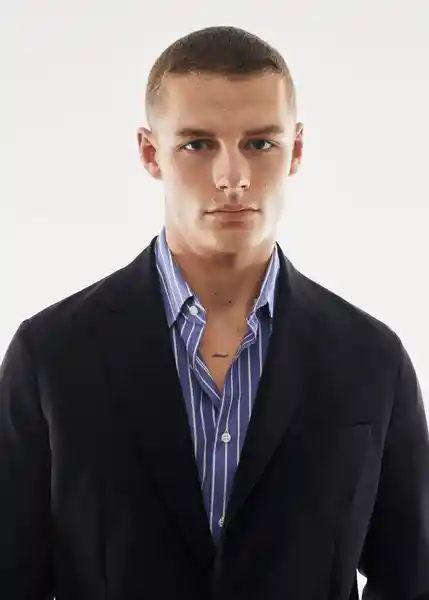 Blazer Americana Travel Navy Talla 52 Hombre Mango