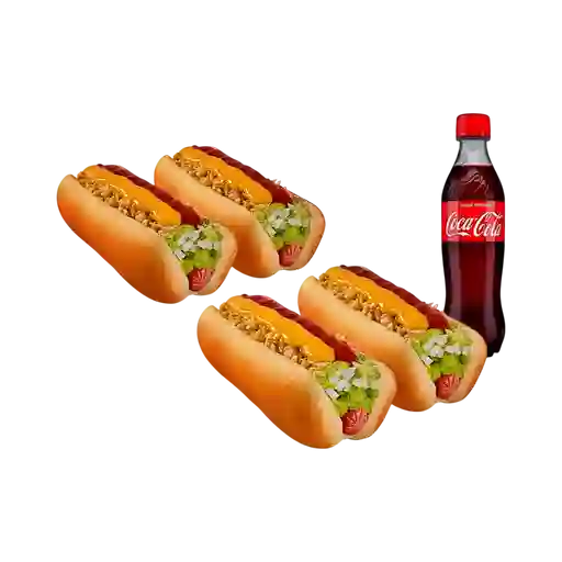 Rapidogs silver x4 con coca cola