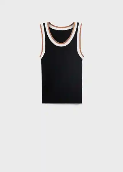 Top Crochi Negro Talla XS Mujer Mango
