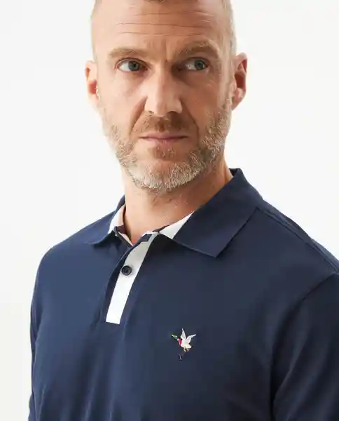 Camiseta Polo Contrast Neck Azul Dark Ultraoscuro L Chevignon