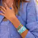 Bangle Up Pulsera Bangle Dorado Azul Claro