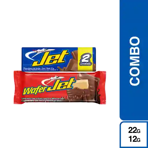 Combo Jet Wafer Chocolate Vainilla + Chocolatina con Lámina