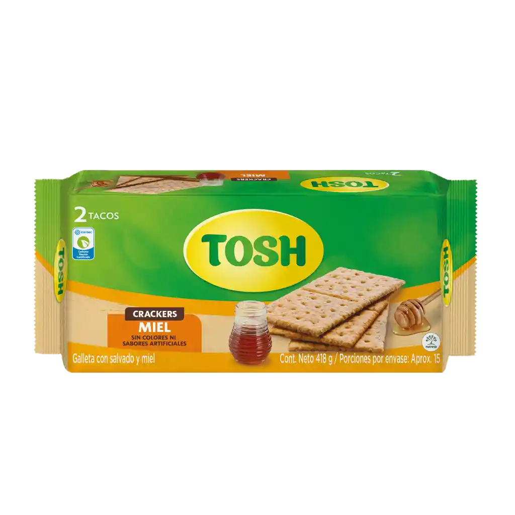 Galleta Tosh Miel Fit Taco x 2 x 418 g