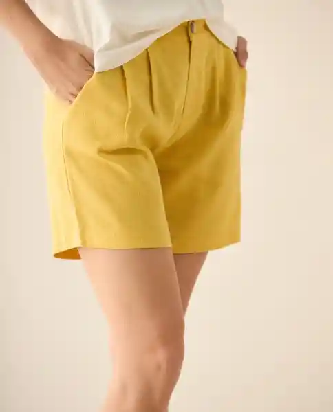 Bermuda Short Amarillo Envejecido Medio Talla 14 653G001 Esprit
