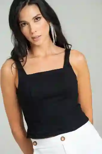 Top Escote Recto Color Negro Talla M Ragged
