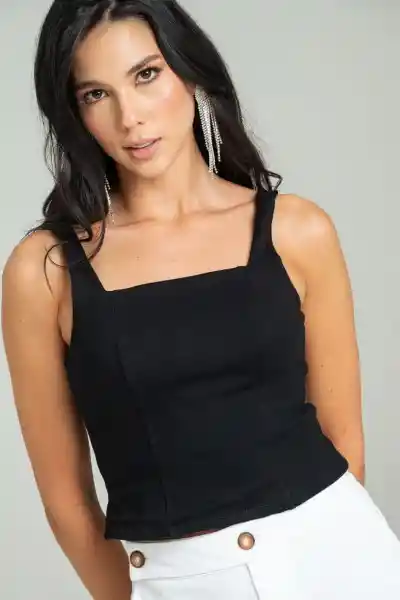 Top Escote Recto Color Negro Talla M Ragged
