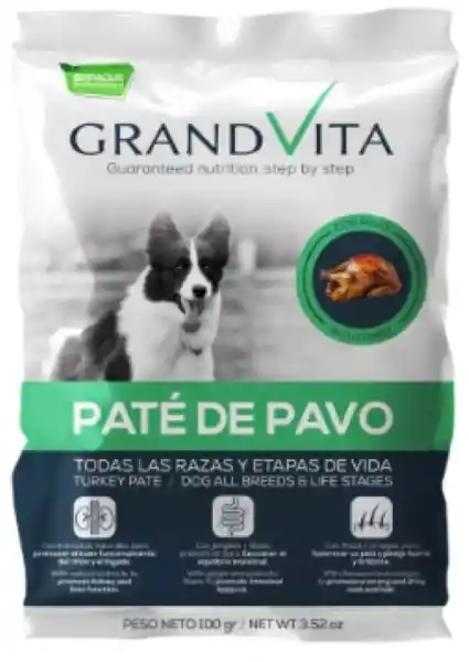 Healthy Bites Comida Húmeda Para Perros Grand Vita Paté Pavo