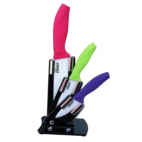 Oster Set Cuchillos Multicolor + Exhibidor