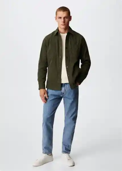 Sobrecamisa Guy Khaki Talla Xs Hombre Mango