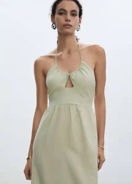 Vestido Triangle Verde Pastel Talla XL Mujer Mango