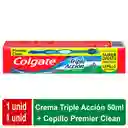 Colgate Crema Triple Acción + Cepillo Dental Premier Clean