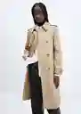 Chaqueta Trench Polana Camel Talla S Mujer Mango