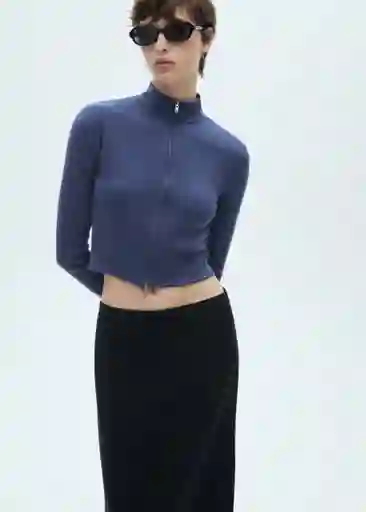 Chaqueta Cárdigan Loreto Azul Talla S Mujer Mango