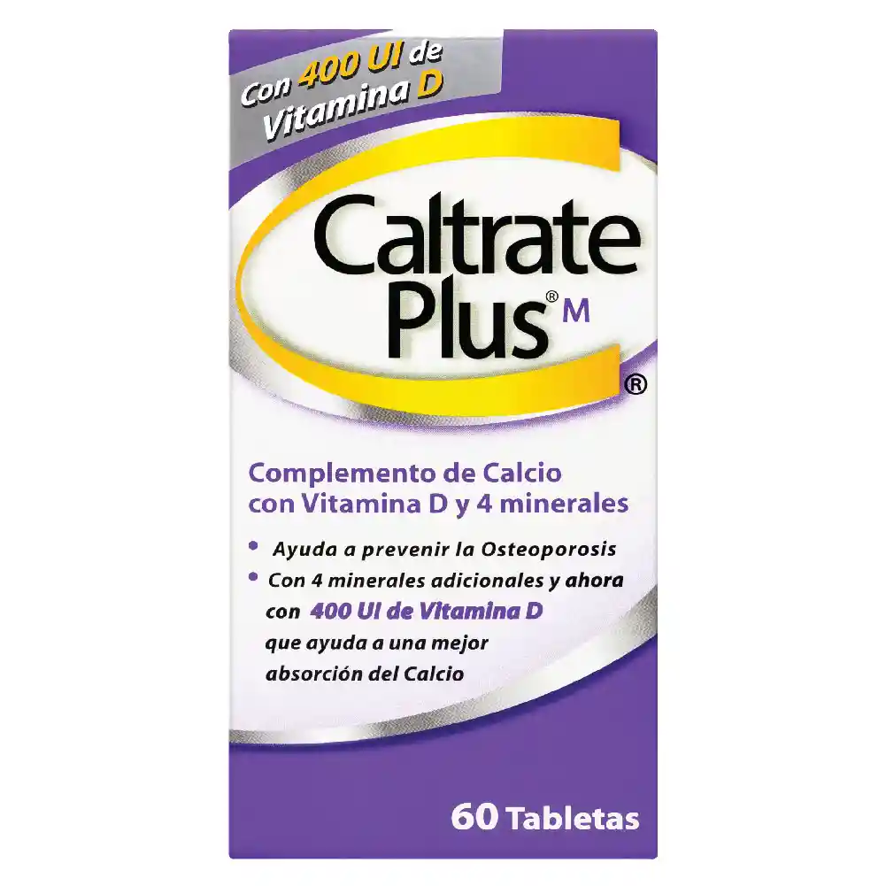 Caltrate Plus M Calcio, Vitamina D y Minerales 60 Tabs
