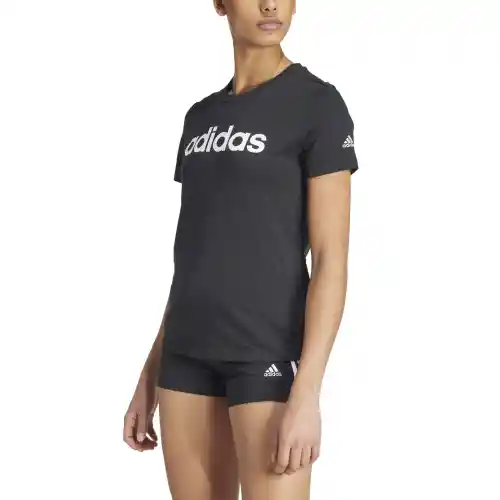 Adidas Camiseta Manga Corta W Lin Lifestyle de Mujer Negro T M