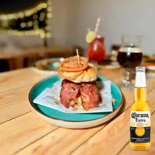 Combo Hamburguesa Chirriada + Corona 330 ml