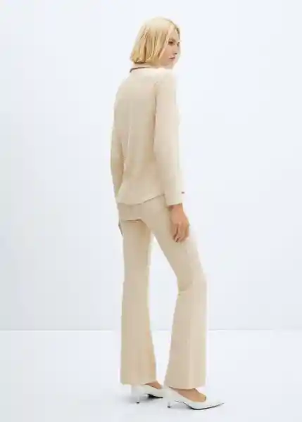 Pantalón Demi Off White Talla L Mujer Mango
