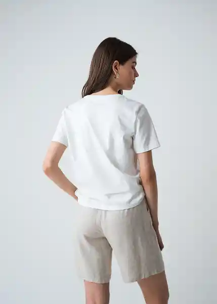 Camiseta Mujer Crudo Puro Claro Talla L 403G066 Naf Naf