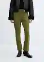 Pantalón Creta Verde Talla 38 Mujer Mango