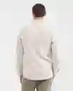 Camisa Twill Down Manga Larga Crudo Beige Claro M Chevignon