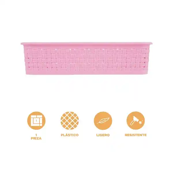 Organizador Cesta Almacenamiento Rosa Serie Tejida L Miniso