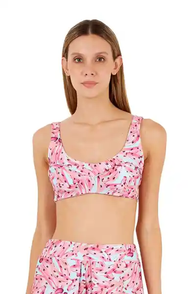 Top Stella Estampado Rosado Talla M Mercedes Campuzano