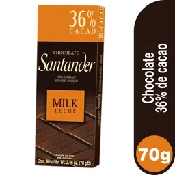 Santander Barra De Chocolate Con Leche