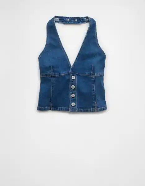 Camisa Mujer Azul Talla: LARGE 6183936 American Eagle