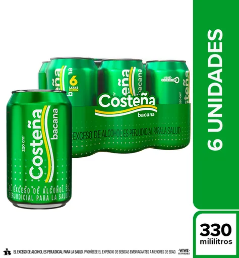 Costeña Pack Cerveza Bacana 330 mL x 6 Und