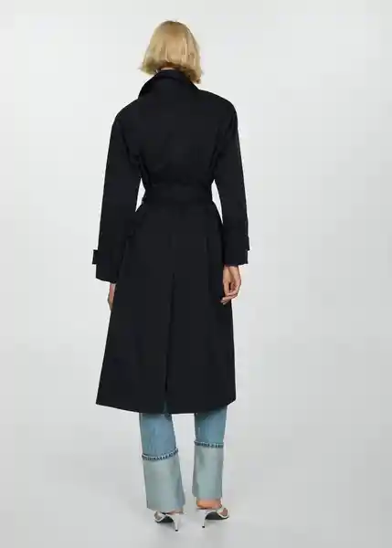 Saco Trench Angela Negro Talla S Mujer Mango