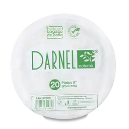 Darnel Plato Desechable Naturals Bagazo 23 cm