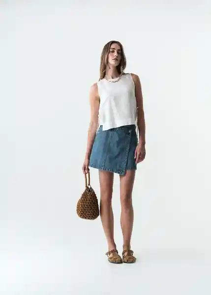 Camisa Lia Mujer Crudo Puro Claro Talla M 413G350 Naf Naf