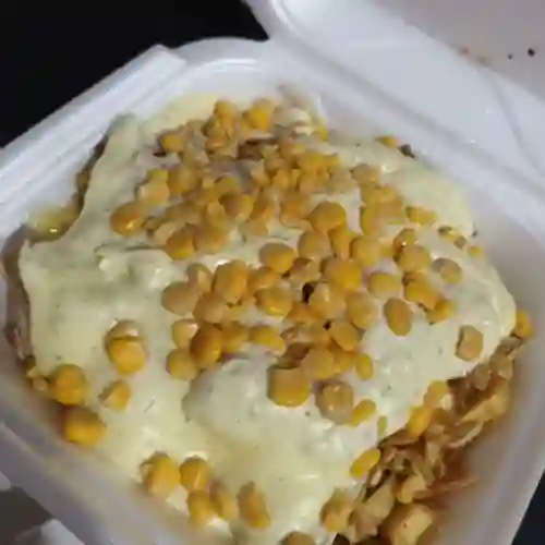 Salchipapa Gratinada