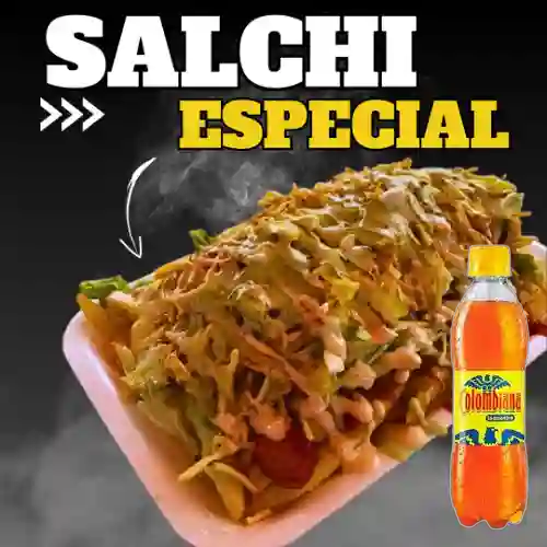 Combo Salchipapa Especial + Colombiana 250 ml