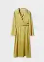 Vestido Chiffe-a Lima Talla M Mujer Mango