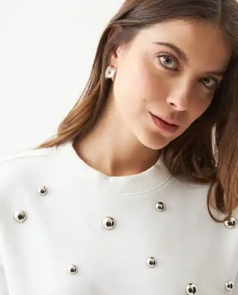 Buzo Studded Femenino Crudo Pristino Claro Talla L Chevignon