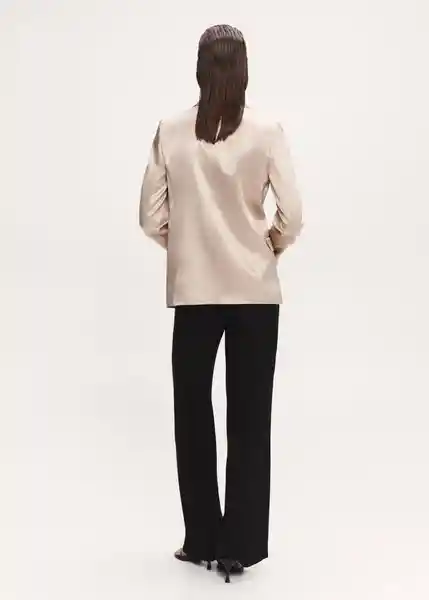 Blazer Americana Nico Beige Talla XL Mujer Mango