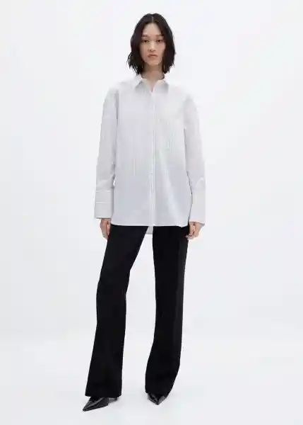 Camisa Juany Offwhite Talla L Mujer Mango