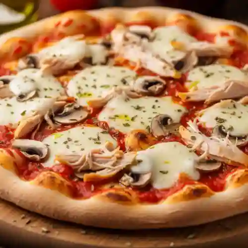 Pizza Pollo Champiñones Med