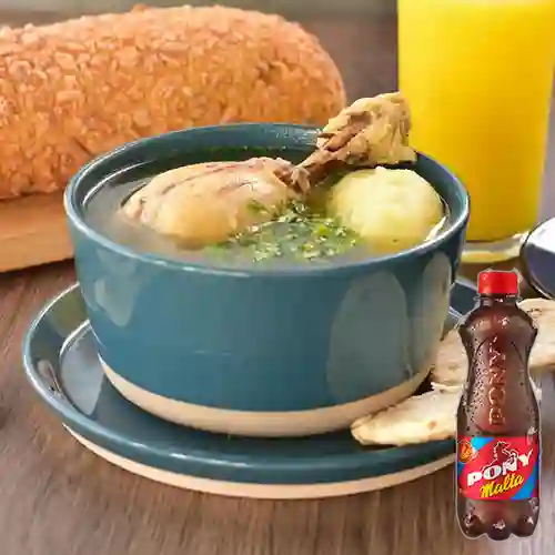 Combo Caldo de Pollo + Pony Malta 350 ml